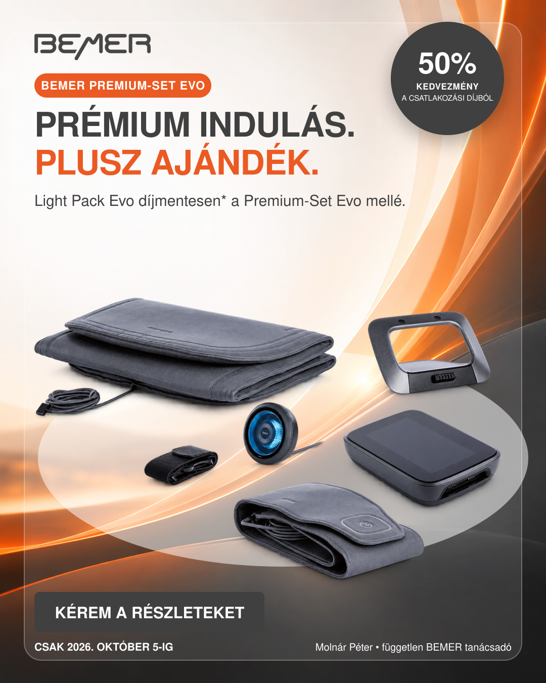 BEMER Premium-Set Evo és ajándék Light Pack Evo